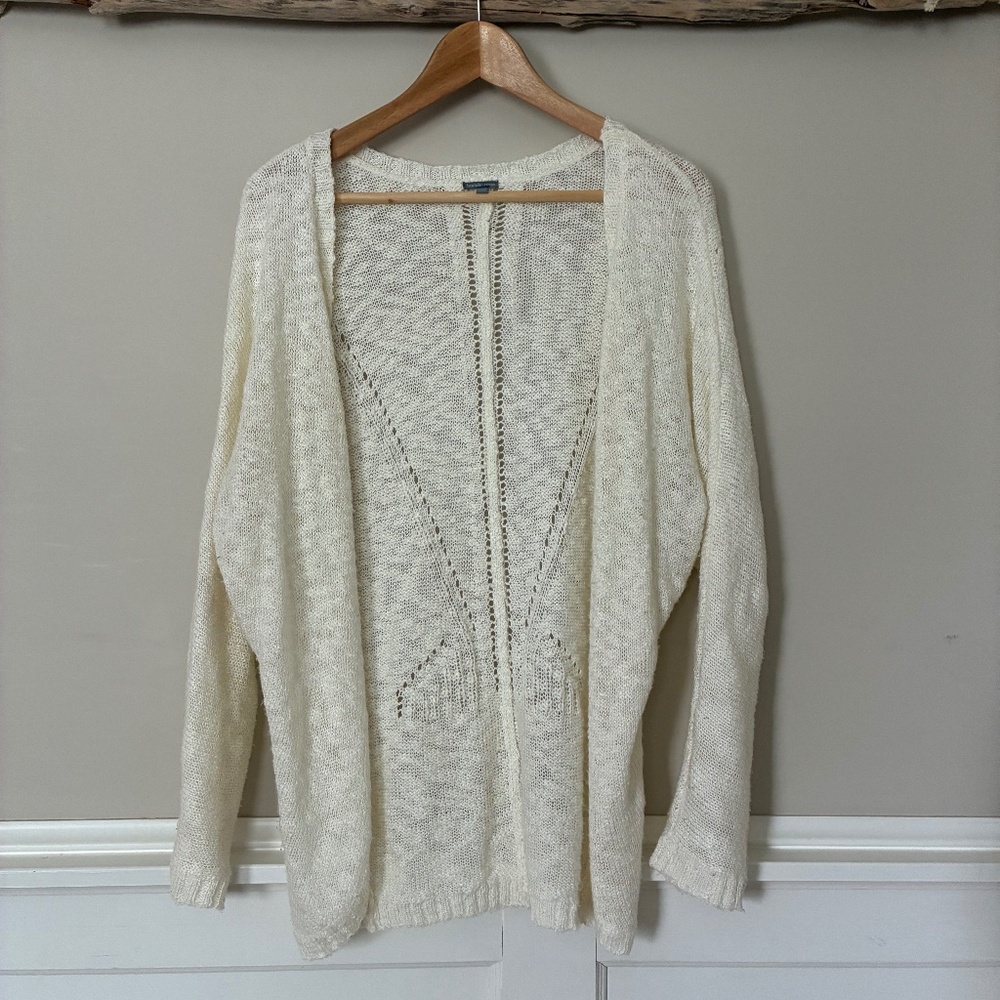 Women's Cardigan Sweater Size M Off White